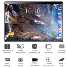 Charger l&#39;image dans la galerie, 2020 Global 10 inch Dual Sim 4G LTE Tablet PC Deca Core 6GB RAM 128GB ROM 1920*1200 IPS 8000mAh 2.5D Android 8.1 Tablets 10.1