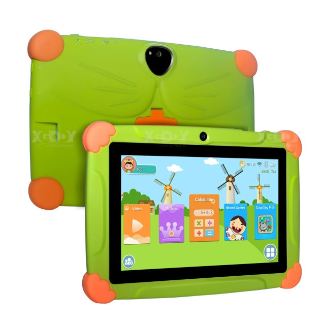 2020 XGODY Children Kids Learning Education Tablet Gift Kids Tablet 7inch HD with Silicone Case USB charge Quad Core 1GB 16GB